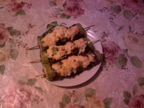 шашлык из кабачка и фарша